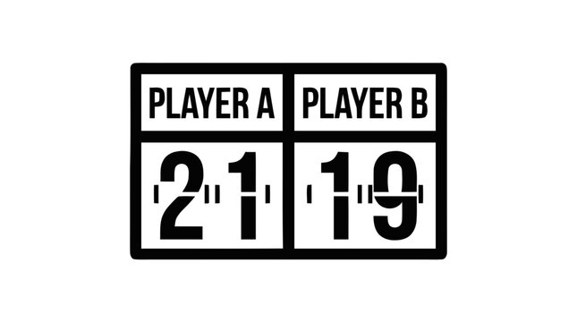 Vector illustration of scoreboard with player a and player b scores on a transparent background
