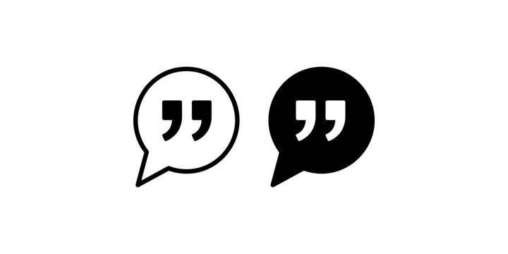 Speech bubble with double quotes icon vector illustration isolated on transparent background.