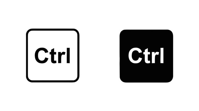 Vector illustration of ctrl key icon set on a transparent background
