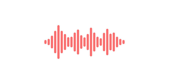Pink sound wave equalizer bars representing audio playback for music or voice.