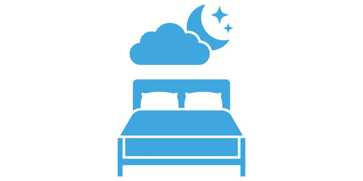 Bed with moon and stars suggesting sleep and nighttime rest for a peaceful slumber experience for comfort.
