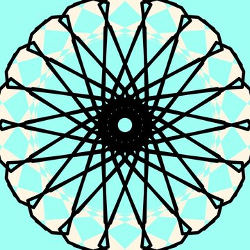 Geometric Mandala Collection Set Of 3 Color Variations. on Blue Background