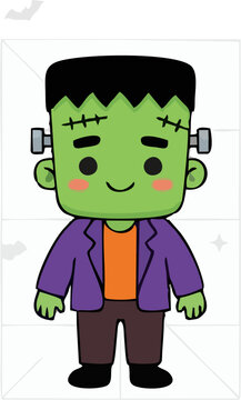 Funny Cartoon Zombie with Gun in Superhero Costume, Cute Undead Warrior Character Vector Illustration for Halloween, Action, Entertainment and Creative Design