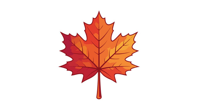 Red Maple Leaf Isolated on White Background, Vibrant Autumn Foliage for Fall Season, Nature, Botanical and Seasonal Design Concepts