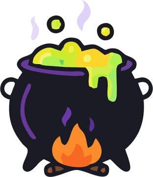 Halloween Pumpkin on Fire Vector Illustration, Cute Spooky Jack O Lantern with Flames, Cartoon Character Isolated for Autumn Holiday, Horror, Funny and Decorative Design