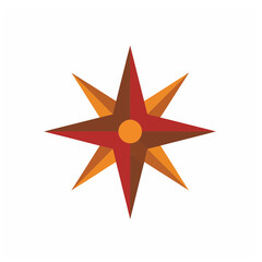 Fototapeta premium Eight Pointed Star Compass Rose
