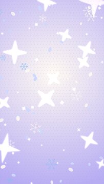 Christmas Manga Snow Petals and Shoujo Sparkles in Lilac and Blue