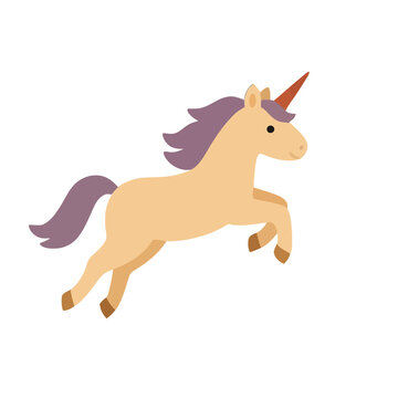 Cartoon unicorn jumping