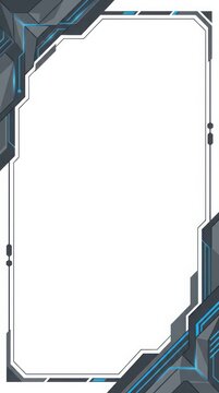Futuristic cyberpunk digital technology interface border frame with sci fi high tech futuristic cyberpunk technology interface