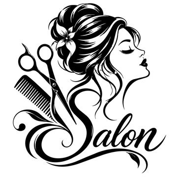 Elegant Salon Hair Portrait Logo