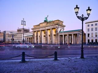 Brandenburg Gate at twilight with passing traffic in Berlin © Arnold