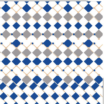 Diamond pattern with blue and gray squares