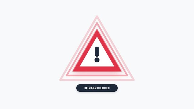 Data Breach Warning Alert Triangle Animation