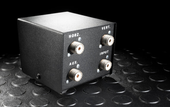 Connection side of a shortwav radio antenna switching box