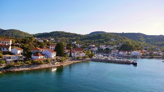 Sailboats and coastal scenery on the Adriatic Sea
