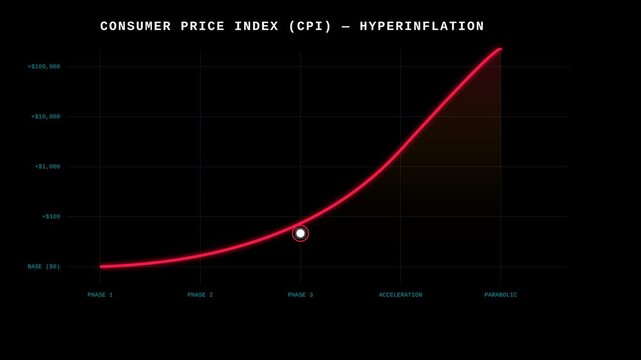Animated Exponential Growth Chart Illustrating Consumer Price Index Hyperinflation Economic Trends