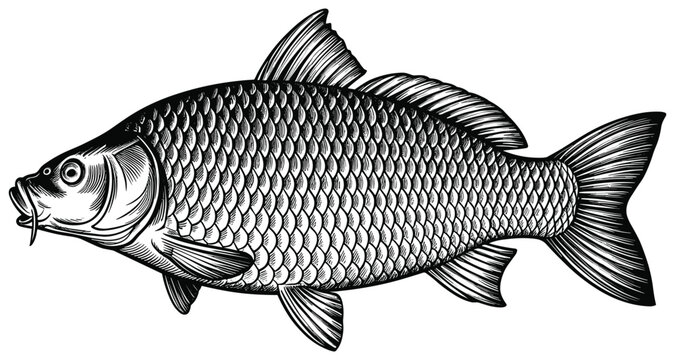 Illustration of a carp fish