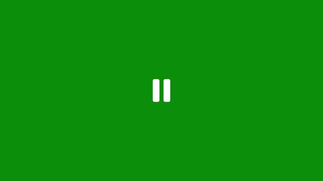 Abstract the pause icon. on green screen. The high quality HD pause icon animation.Abstract the pause icon.4k video