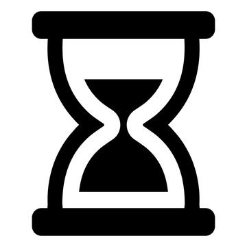 Classic hourglass icon with black sand timer