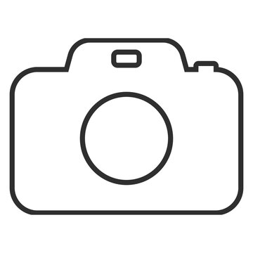Minimalist camera icon with lens viewfinder