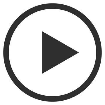 Modern play button icon in circular frame