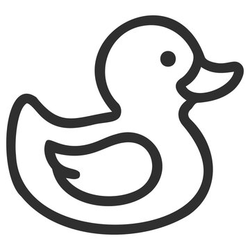 Minimalist duck icon in simple line art style