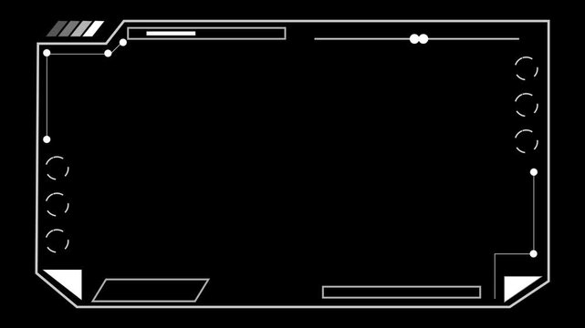 Futuristic HUD video frame Digital technology plexus lines background.HUD viewfinder Interference. Hologram Background.4k video