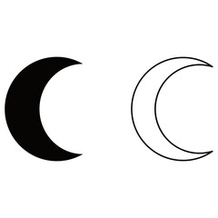 Minimalist crescent moon phases vector icon set © Sufia