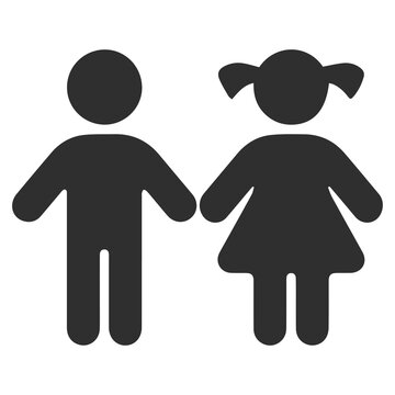 Simple black and white icon of adult holding child's hand