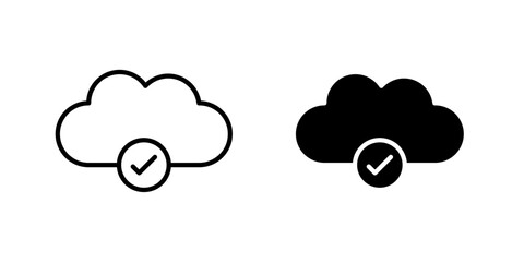 Obraz premium Cloud Upload Icon & Cloud Sync Icon 