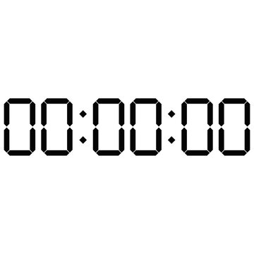 Modern digital timer showing zero zero zero zero zero zero zero
