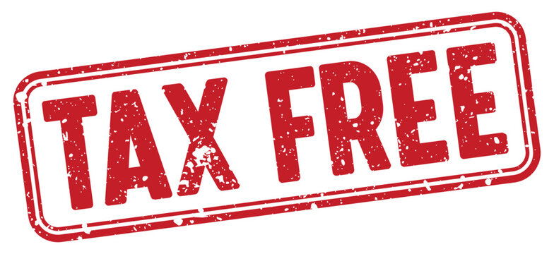 tax free red grunge stamp with no background. tax free stamp