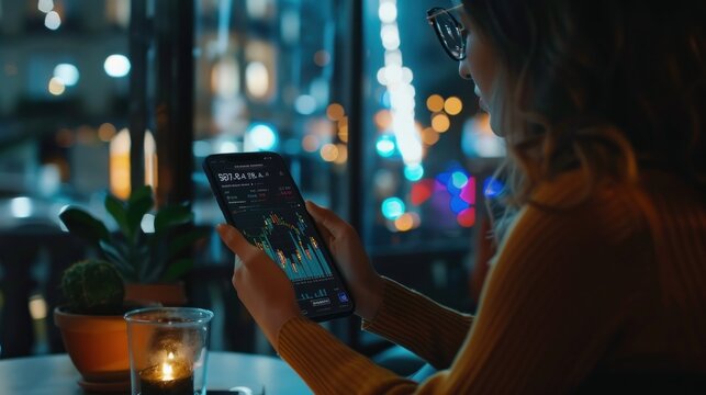 Woman analyzing financial data