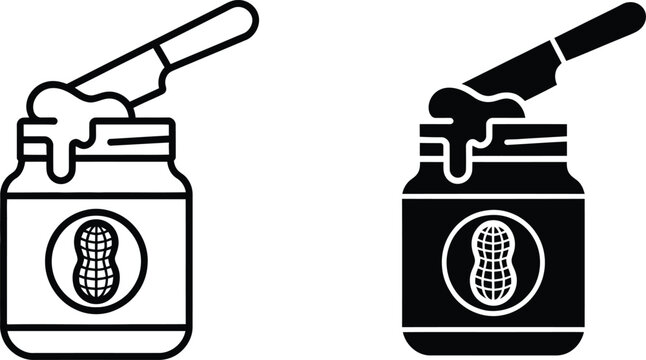 Peanut butter jar with spreading vector illustration