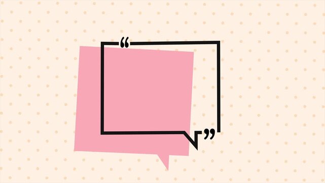 A visually appealing illustration showcasing a pink chat box with a black border perfect for quotes and communication designs