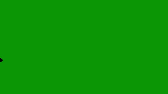 Dark black cursor arrow pointer with bursting click effects isolated on chroma key green screen, precise digital selection indicator graphics for computer tutorial and website presentations.