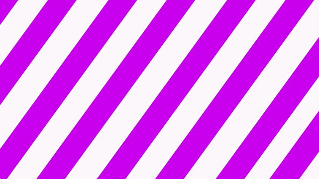 An animated pattern with pink and white diagonal stripes. Motion background with diagonal stripes
