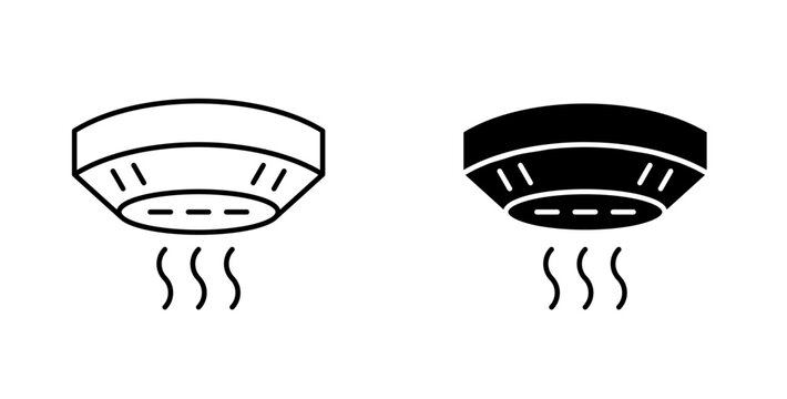 Modern smoke detector emitting alarm signal for home safety installation guide