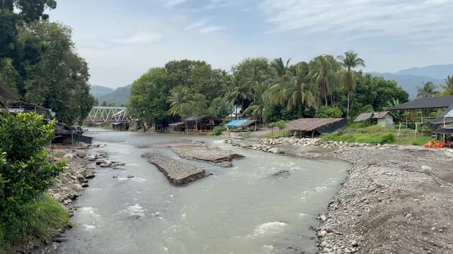 River overflow in Aceh province of Indonesia Sumatra