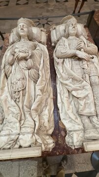 Close Detail of Marble Constable Effigies in Burgos Cathedral