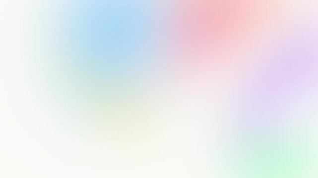 Bright soft rainbow pastel multicolour pastel lights drifting on light background, seamless abstract gradient loop for kids, celebration and playful creative content