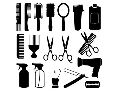 vector set of hair accessories