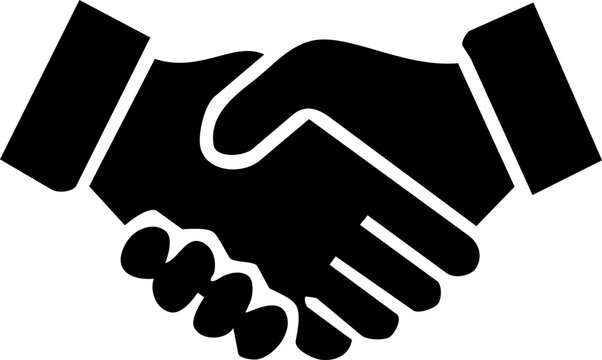 World Teachers Day partnership handshake symbol in minimalist black vector style showing academic unity and professional support