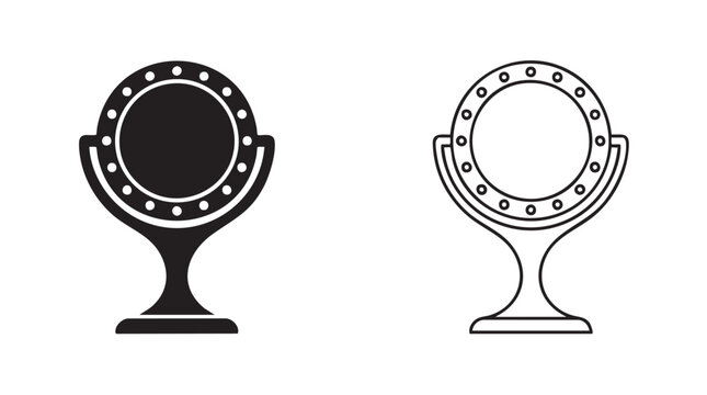 vanity mirror vector icon silhouette with line art silhouette silhouette with line art vector icon