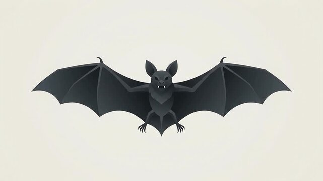 Realistic Dark Flying Bat Vector Graphic Isolated on Light Background Illustration