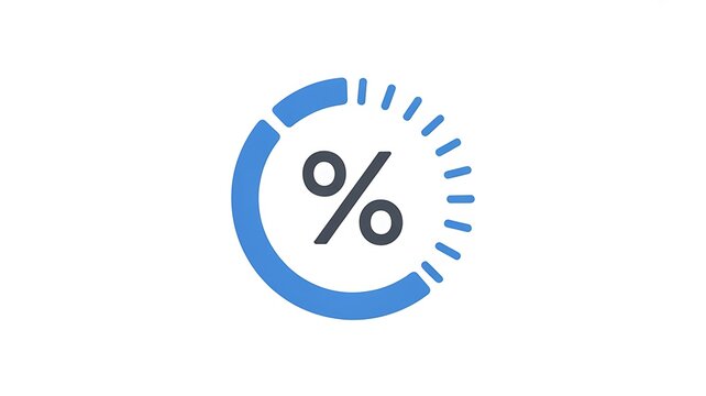 Percentage circular progress bar icon