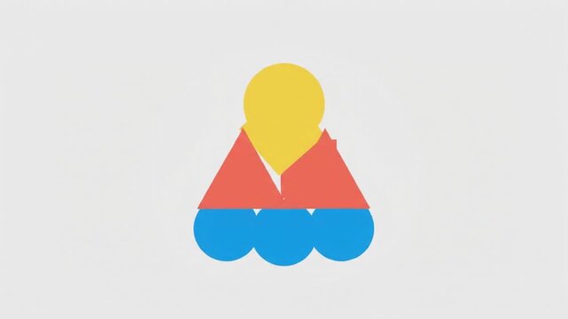 Abstract Geometric Shapes Animation: Squares, Circles, Triangles in Motion