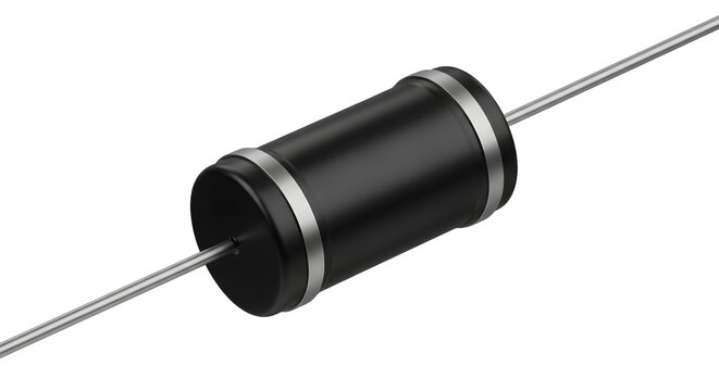 Professional black cylindrical electronic resistor component for high precision circuit assembly and electrical engineering hardware application