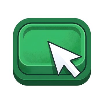Green button with a mouse cursor arrow icon