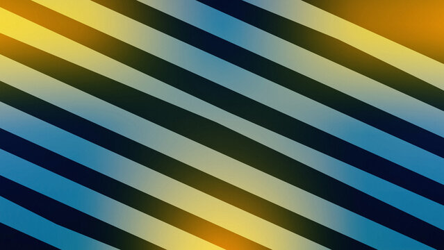 Modern minimalist abstract background featuring diagonal striped lines with grainy texture in vibrant blue and glowing yellow color gradients for contemporary digital art and design projects